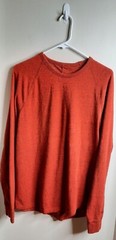 American Eagle Mens Active Flex Long Sleeve Shirt M Orange Heathered Outdoor