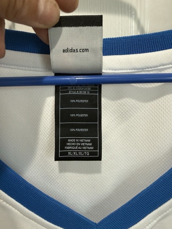 adidas NBA 4 Her Men’s T-Shirt XL White/Blue Mesh Polyester V-Neck Athletic gallery