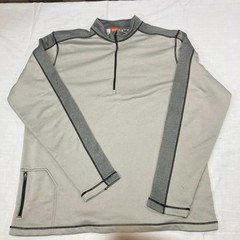 Merrell Mens Quarter Zip Pullover Opti Wick XL Gray Long Sleeve Pocket Running