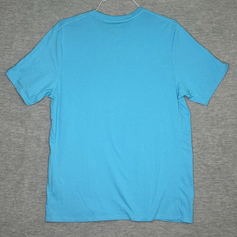 Nike Teal Crew Neck Athletic Dri Fit Running Graphic Front Casual Shirt Large gallery