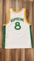 Size XL – Vintage Supreme Basketball Tank Jersey White/Green Spring Summer 2013