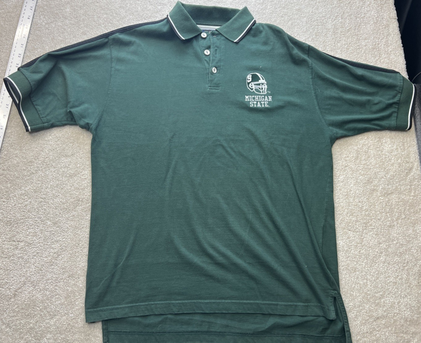 Michigan State Spartans Holloway Polo Shirt Top Medium Vintage Helmet gallery