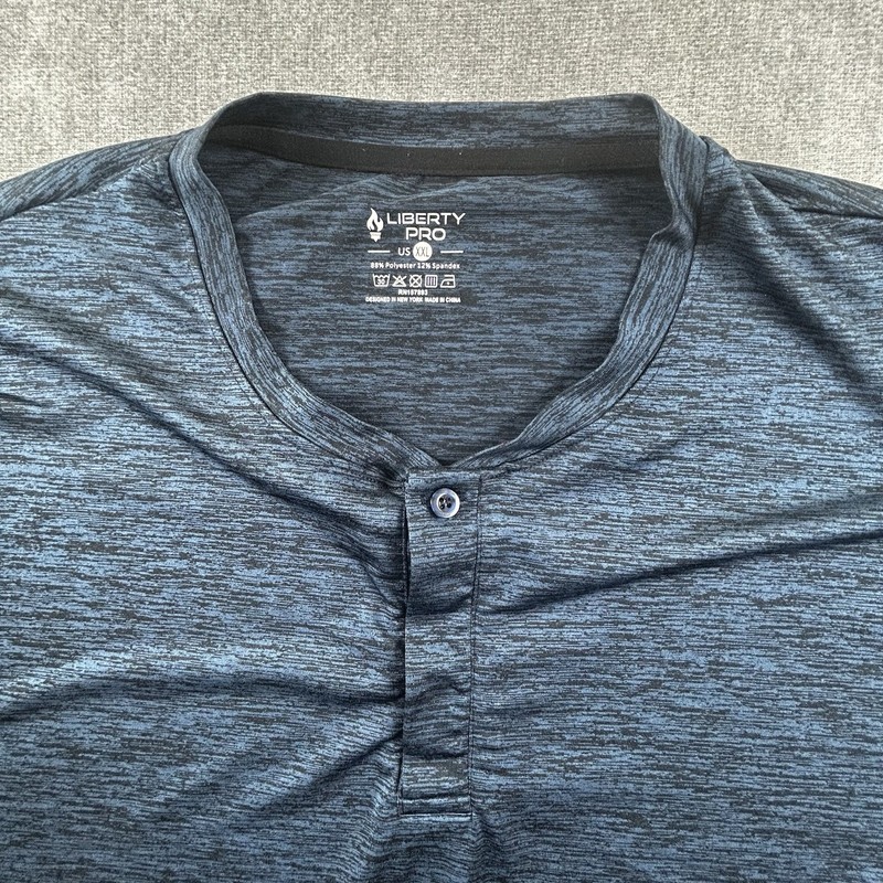 Liberty Pro Shirt Mens XXL Heather Blue Short Sleeve Activewear Athletic T-Shirt gallery