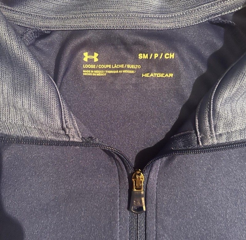 Under Armour HeatGear Loose 1/4 Zip Pullover Men’s Small Blue Athletic Running gallery