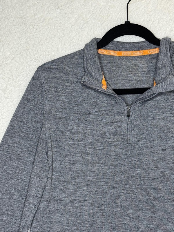 Omni Wool Pullover Mens Small Gray Quarter Zip Long Sleeve Merino Blend Outdoor gallery