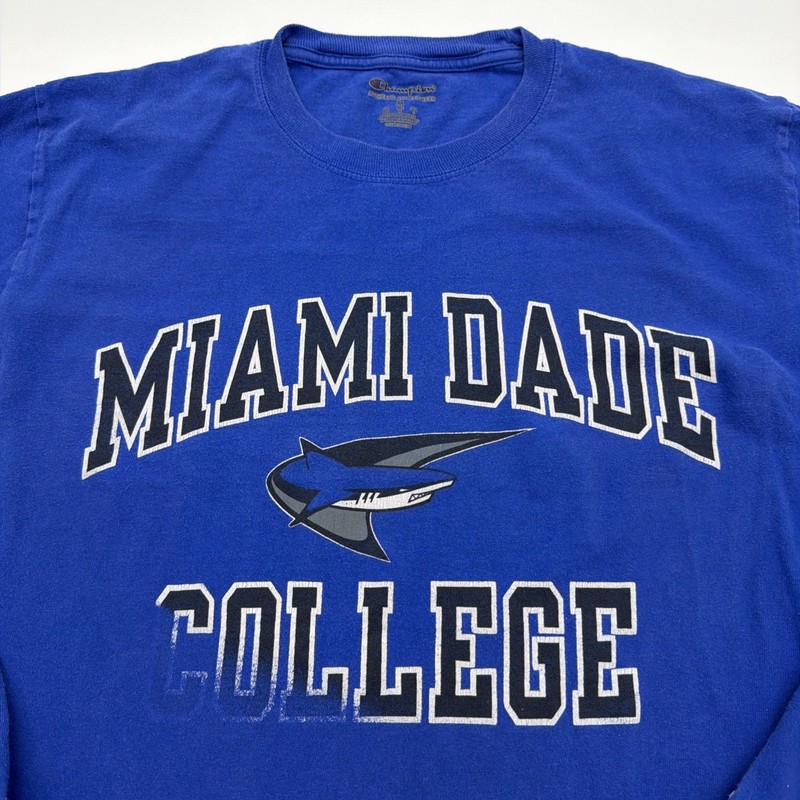 Miami Dade Authentic Athletic Wear Long Sleeve Shirt Mens M Blue Graphic.#39857 gallery
