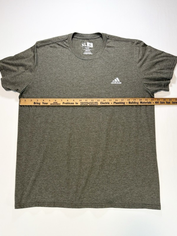 ADIDAS Men’s Standard Crew Neck Logo T-Shirt Army Green Heather Size XL gallery