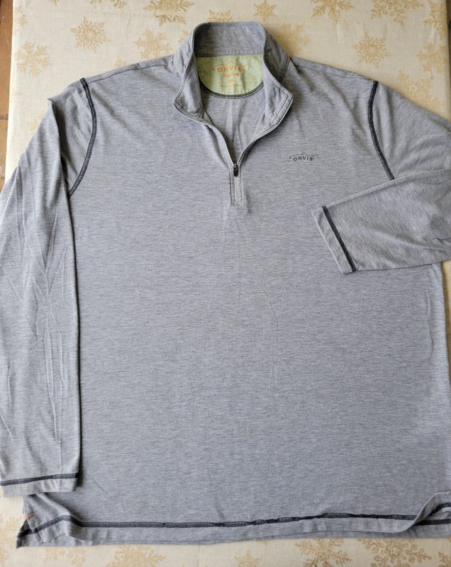 Orvis Trout Bum 1/4 Zip Long Sleeve Pullover Men XXL Gray Outdoor LIFESTYLE gallery
