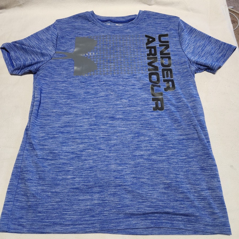 UNDER ARMOUR Heat Gear Armour Ventilated Compression T-Shirt Blue Size YXL