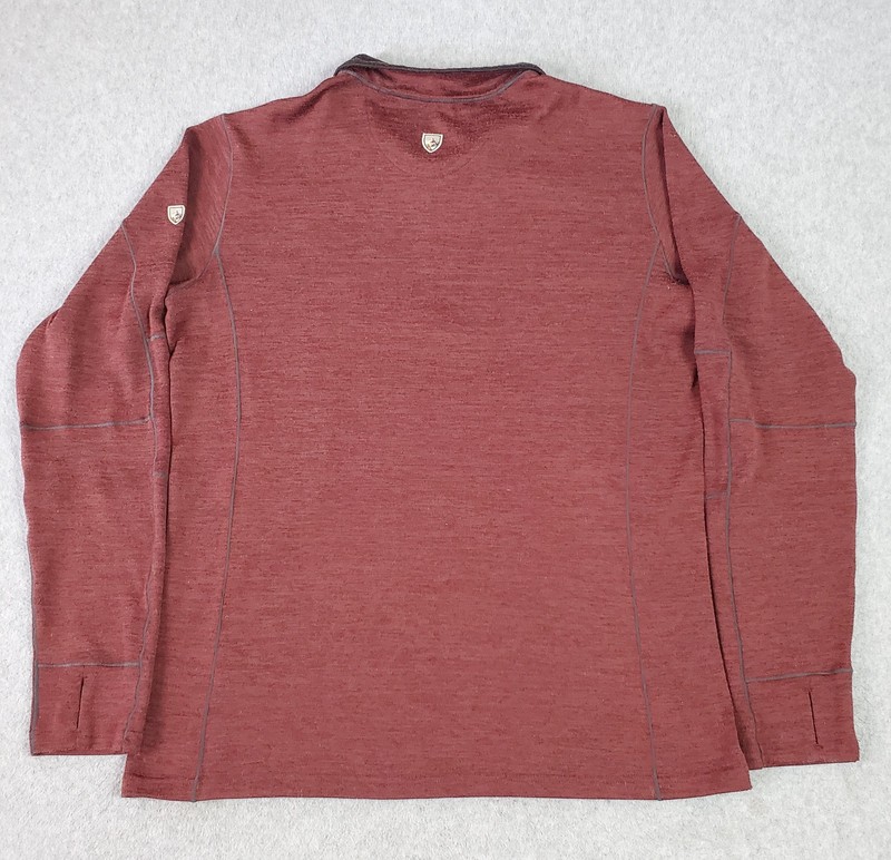 Kuhl Ryzer Pullover Mens Med Burnt Red 1/4 Zip Stretch Hiking Base Layer Knit gallery