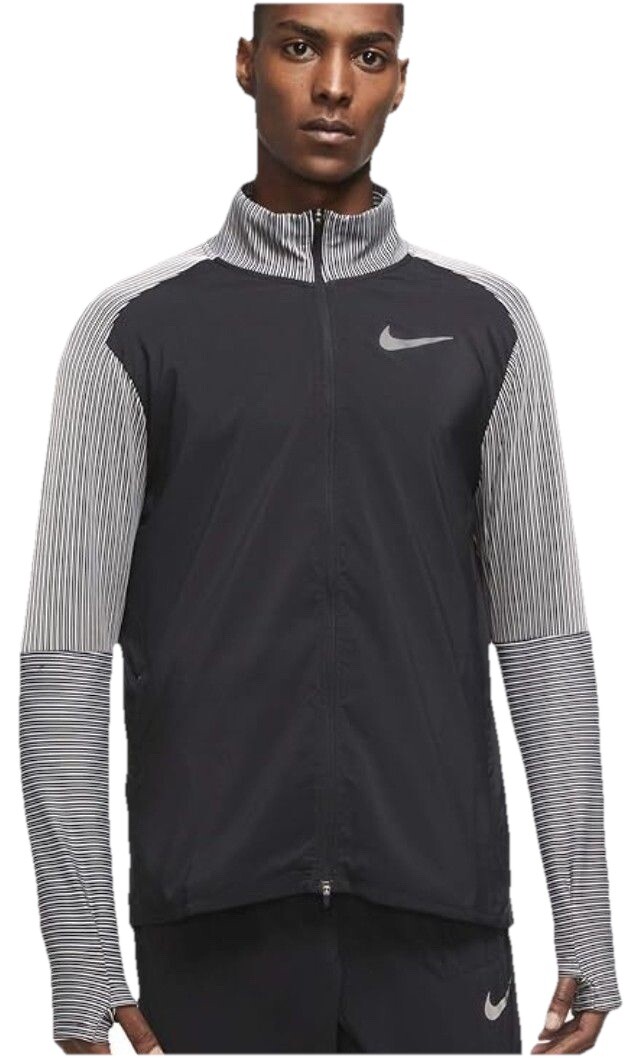 Size 2XL- Nike Men's Essential Running WATER REPELLENT Reflective Black/White. gallery
