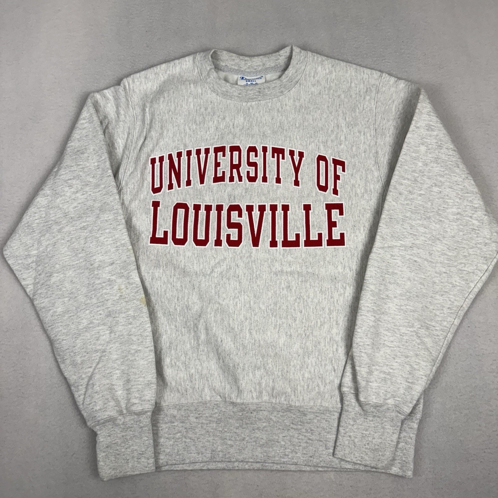 Champion Reverse Weave University of Louisville Crewneck Sweatshirt Small Grey S gallery