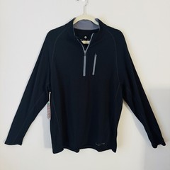 NWT Free Fly Performance Apparel Bamboo Fleece Quarter Zip Mens L Black Zip Ches