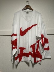 Nike Sportswear Club Hockey Jersey White Red Oversized HV1137-100 Men Size L-T