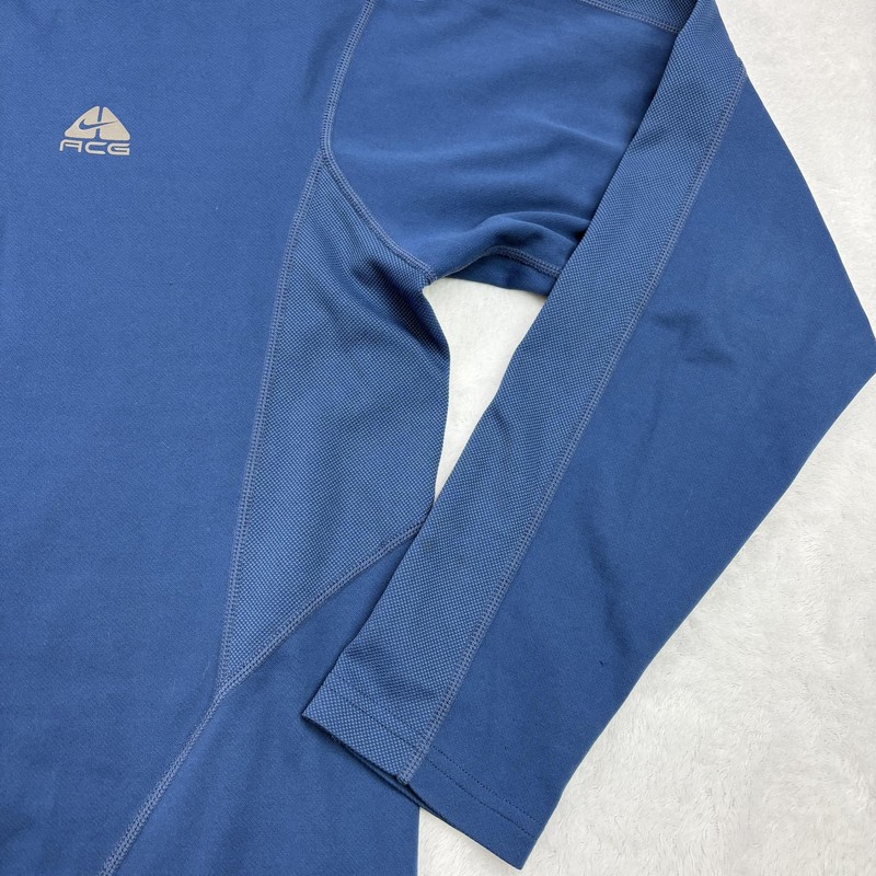 Nike ACG Pullover Mens L Blue NikeFITDRY 1/4 Zip Long Sleeve Stand-Up Tagless gallery