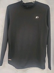 Starter Shirt Men’s Med Black Cool Zone Dri Star Long Sleeve Fitted Star-Fit T17