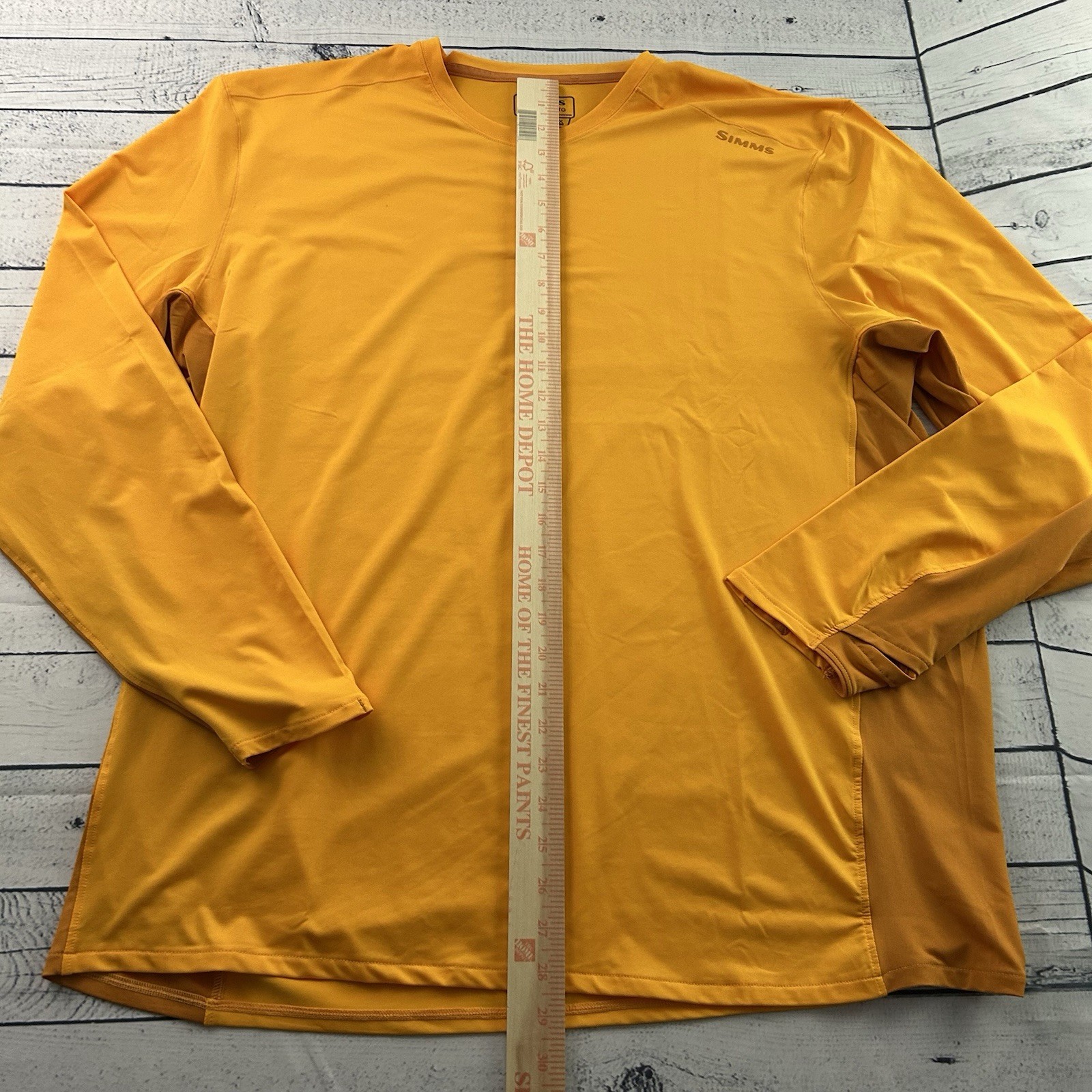 SIMMS Solarflex Long Sleeve Athletic Fishing Outdoor Shirt Men's XL Yellow Gold gallery
