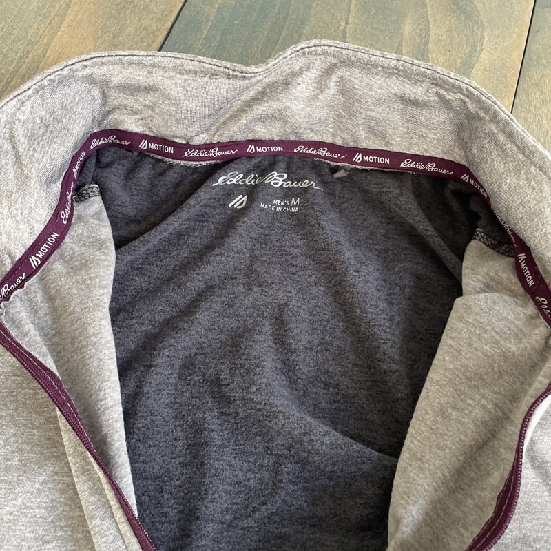 Eddie Bauer 1/2 Zip Pullover Sweatshirt Gray Stretch Freedry Motion Mens M (S8) gallery