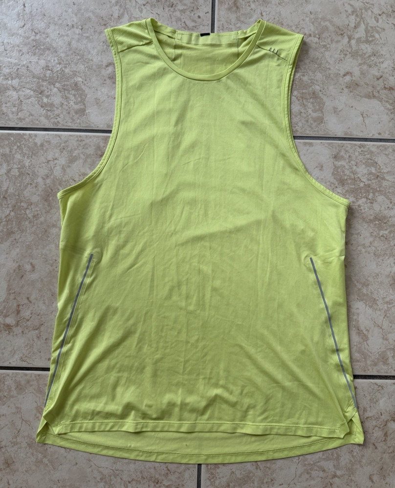 Lululemon Men's Fast and Free Sleeveless Performance Tank Top Medium Yellow Top