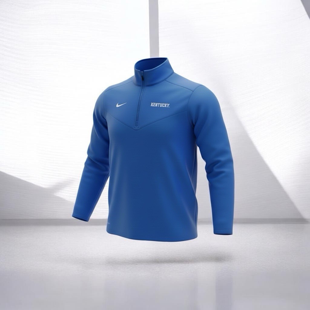 Nike Dri Fit Mens Kentucky Blue Med Long Sleeve Pullover 1/4 Zip Shirt Sports gallery