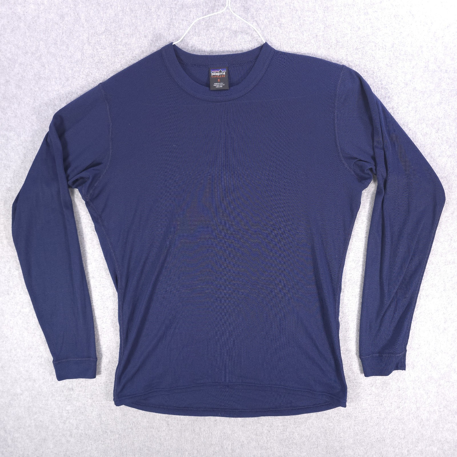 Patagonia Blue Capilene Vtg USA Long Sleeve Base Layer Crew Shirt Mens Small gallery