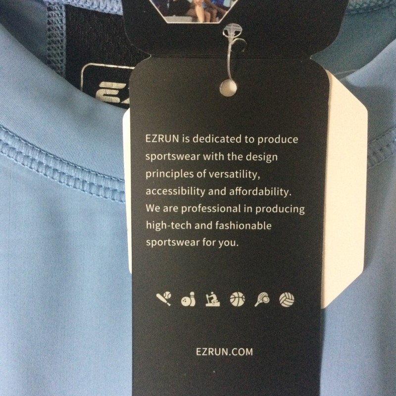 EZRun Shirt Mens M Blue UPF50+ Pullover Short Sleeve Active Wear Light Weight gallery