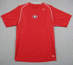 Nike Georgia Bulldogs Shirt Small Mens Pro Combat Red Short Sleeve