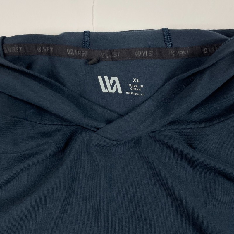 VRST Shirt Mens Extra Large Blue Hooded Long Sleeve Workout Gym Running Stretch gallery