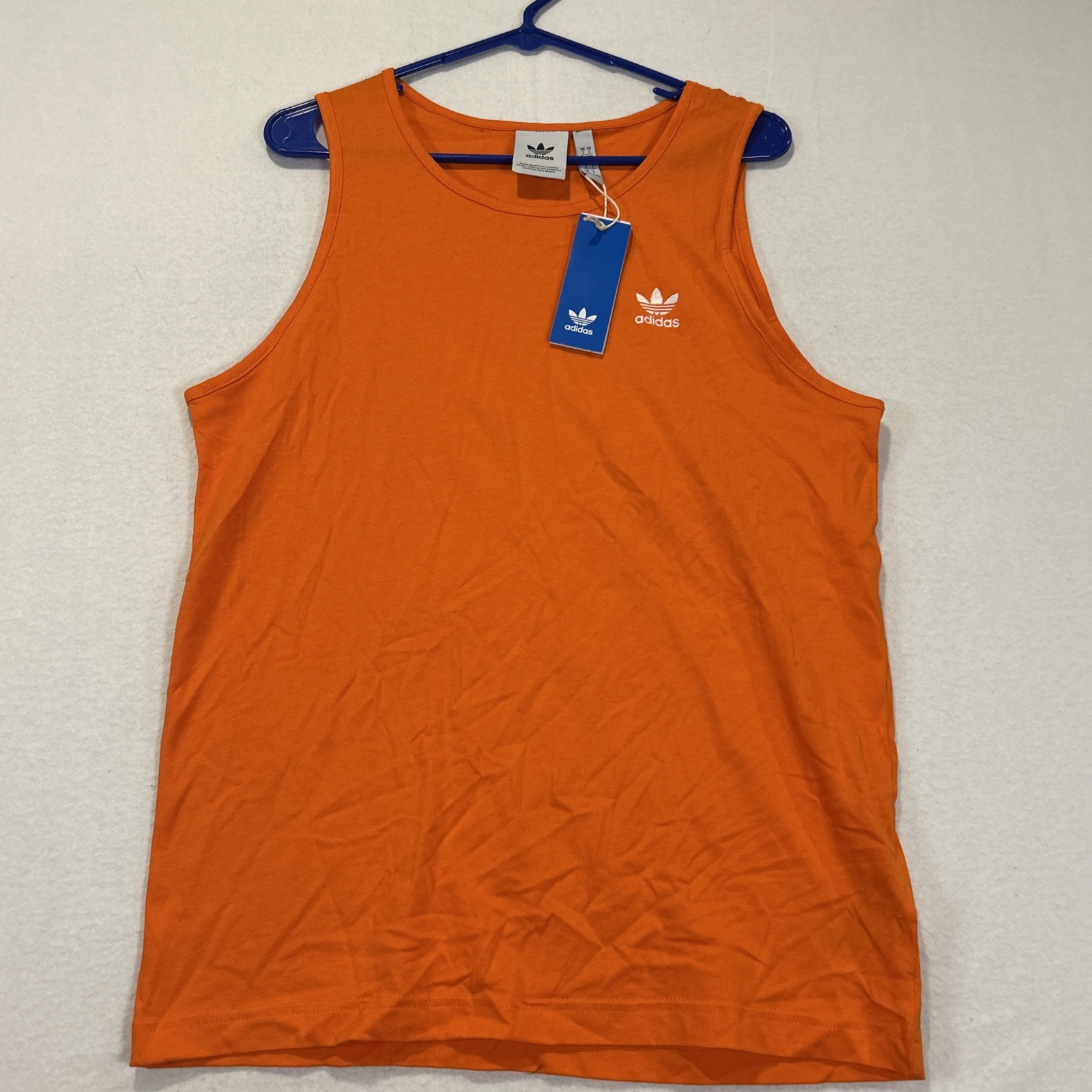Adidas Tank Top Orange Men’s Small Essentials Trefoil Jf6602 Logo Activewear gallery