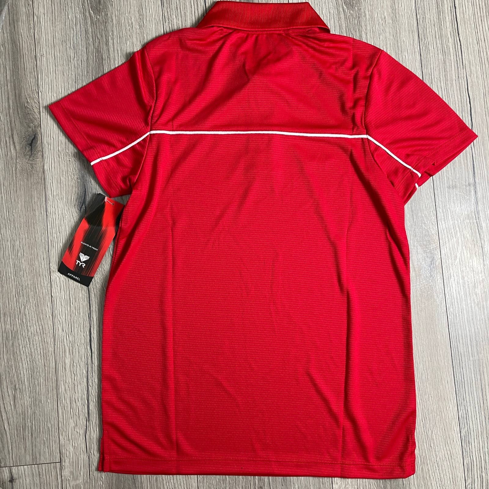 TYR Apparel Men's Tech Polo Shirt - Red Textured - TMPOC6A - Size XS - $44 gallery