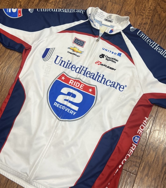 Cycling Jersey Mens XXL Ride 2 Recovery UnitedHealthcare USO Red White Blue USA gallery