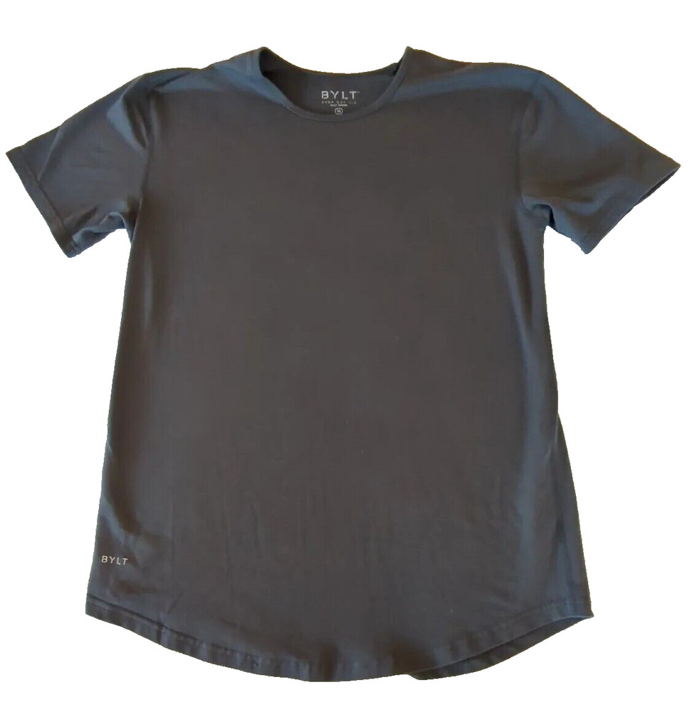 BYLT Shirt Mens Size XL Gray Premium Basics Drop Cut S/S SLIM Performance