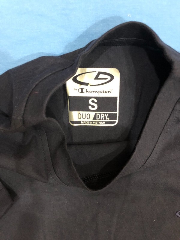 5 C9 Champion Blue/Black/Gray Duo Dry Training S Crew Neck T Shirts gallery