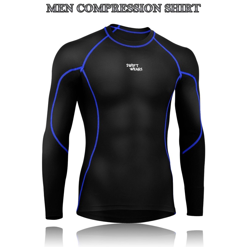Men Compression Armor Base Layer Top Long Sleeve Thermal Gym Sport Shirt Cycling gallery