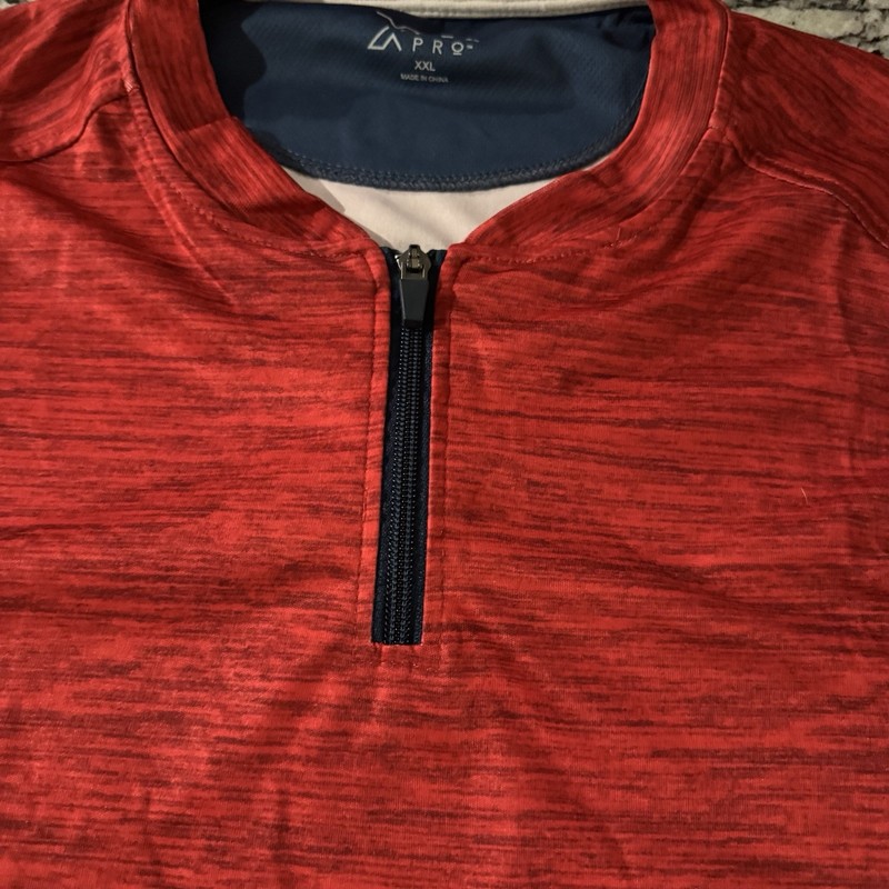 PBX Pro 2XL Red Short Sleeve T-Shirt 1/4 Zip Moisture Manage, Breathable New gallery