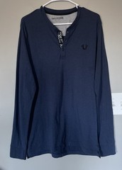 True Religion Shirt Mens Large Long Sleeve Blue