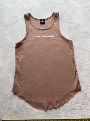 Gorilla Mind Gorilla Mode Men’s Ribbed Tank Top Large Salmon Pink Gym Muscle Fit