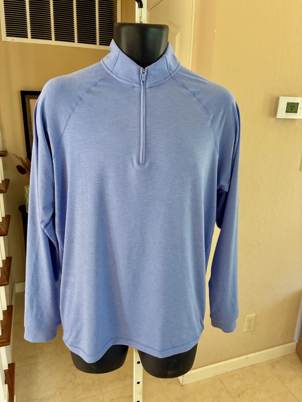 johnnie-O Freeborne Performance 1/4 Zip Pullover JMKO3620 Light Blue Stretch S gallery