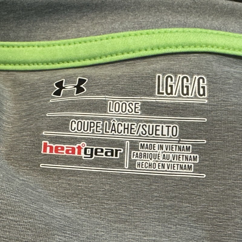 Under Armour HeatGear Loose Long Sleeve T-Shirt Mens Size Large Gray Neon Green gallery