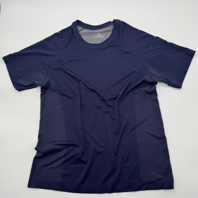 Fabletics Mens XL Navy Blue Short Sleeve Performance Training Shirt gallery