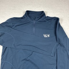 Mountain Hardwear Navy Quarter Zip Long Sleeve Pullover Top Mens M Lightweight