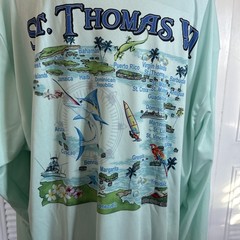 St. Thomas VI Long Sleeve 2X Dri Fit Sun Protective Size 2X Chest 27” Length 32”