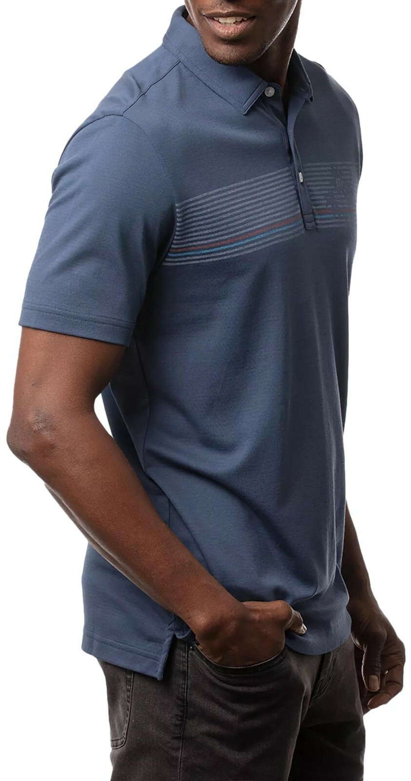 TravisMathew Men's Private Pool Golf Polo (Sargasso Sea) Retail $89 gallery
