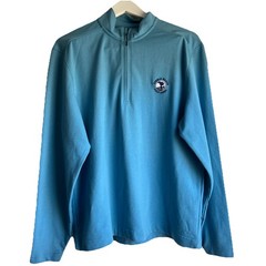 Pebble beach Pullover Mens small Light Blue Quarter Zip Golf Shirt Bermuda sands