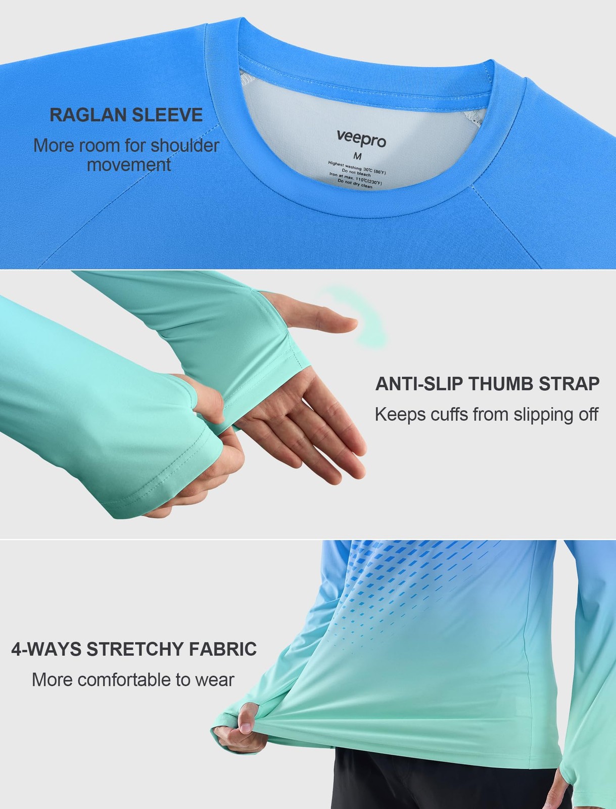 Mens UPF 50+ Sun Protection Long Sleeve Swim Shirt Quick Dry Lightweight Fishing gallery