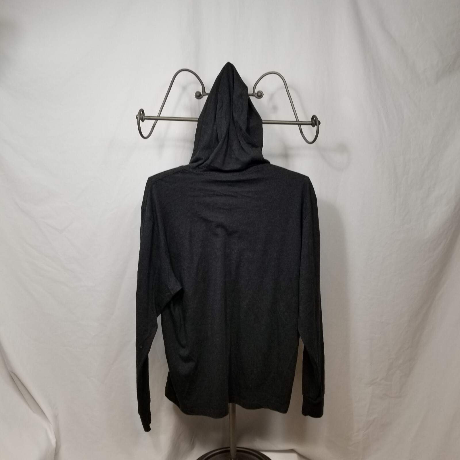 Body Builder Black Men's Graphic Print Hooded Shirt Long Sleeve Sz Large Workout gallery