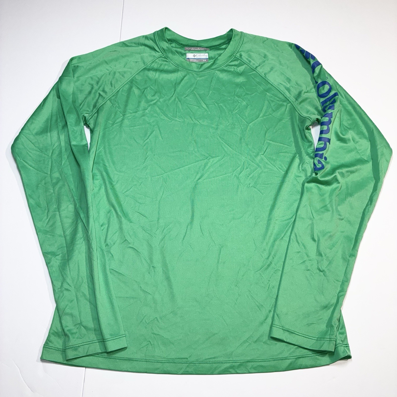 Columbia PFG Mens Small Bright Green Omni Shade Sleeve Crew Neck Long Sleeve gallery