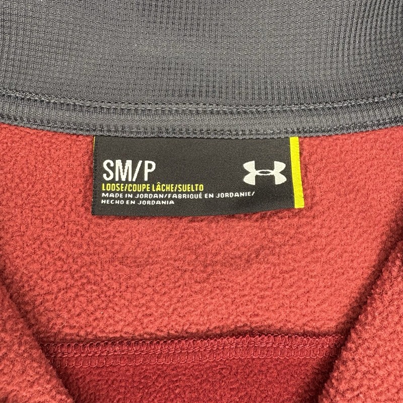 Men’s Under Armour Size Small Fleece Lined Quarter Zip Pullover Polyester Red gallery
