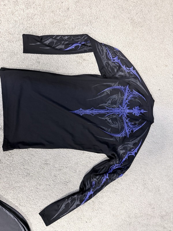 Men's BreatheDivinity black/purple/blue long-sleeve Compression Shirt XL gallery