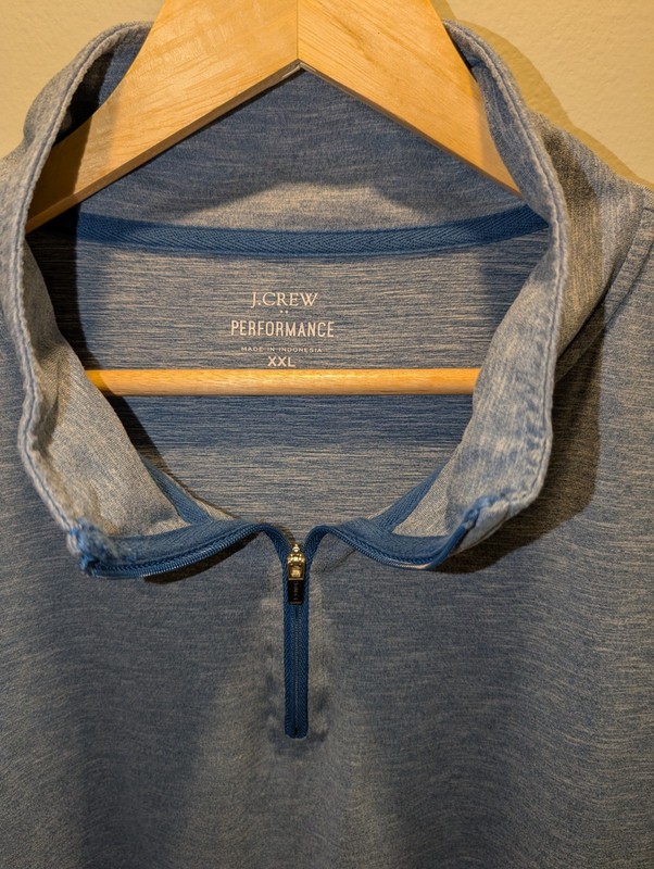 J.Crew Performance Quarter Zip Long Sleeve Stretch Size XXL Blue Pullover gallery